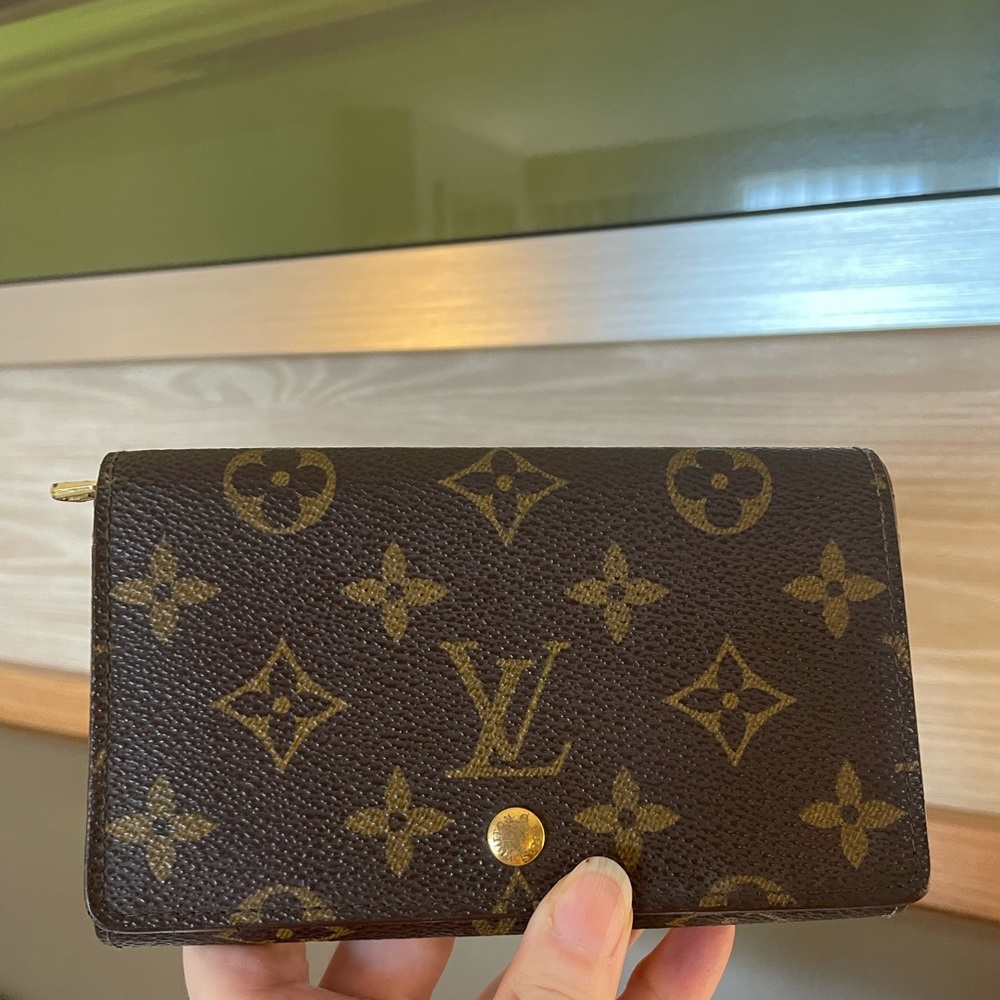 Louis Vuitton Monogram Canvas Wallet in Dark Brown and Gold